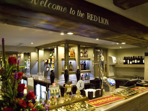 the bar at the Red Lion pub